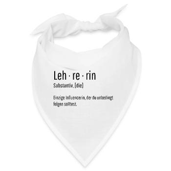 Lehrerin Substantiv Influencerin Lustig Geschenk - Bandana - Weiß - Vorne