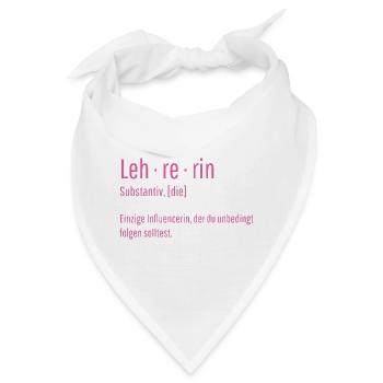 Lehrerin Substantiv Influencerin Lustig Geschenk - Bandana - Weiß - Vorne