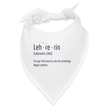Lehrerin Substantiv Influencerin Lustig Geschenk - Bandana - Weiß - Vorne