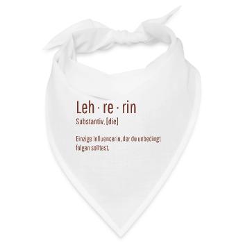 Lehrerin Substantiv Influencerin Lustig Geschenk - Bandana - Weiß - Vorne