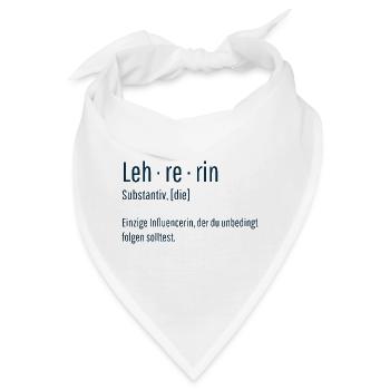 Lehrerin Substantiv Influencerin Lustig Geschenk - Bandana - Weiß - Vorne