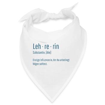 Lehrerin Substantiv Influencerin Lustig Geschenk - Bandana - Weiß - Vorne