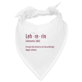 Lehrerin Substantiv Influencerin Lustig Geschenk - Bandana - Weiß - Vorne