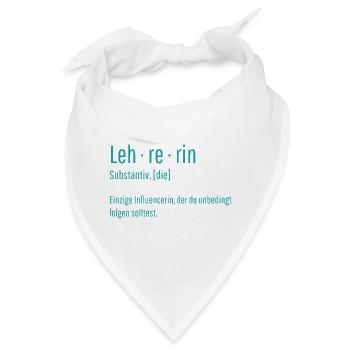 Lehrerin Substantiv Influencerin Lustig Geschenk - Bandana - Weiß - Vorne