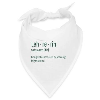 Lehrerin Substantiv Influencerin Lustig Geschenk - Bandana - Weiß - Vorne