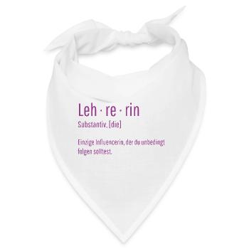 Lehrerin Substantiv Influencerin Lustig Geschenk - Bandana - Weiß - Vorne