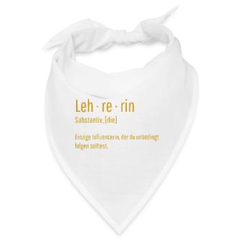 Lehrerin Substantiv Influencerin Lustig Geschenk - Bandana - Weiß - Vorne