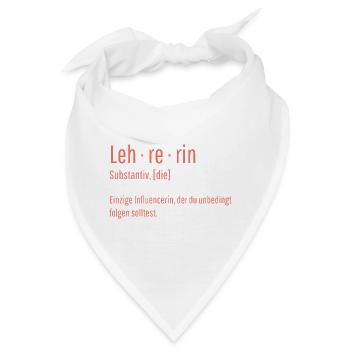 Lehrerin Substantiv Influencerin Lustig Geschenk - Bandana - Weiß - Vorne