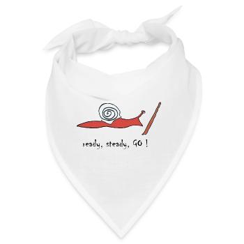 running snail -- ready, steady, GO ! - Bandana - Weiß - Vorne