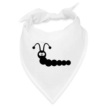 Lustiger Wurm - Bandana - Weiß - Vorne