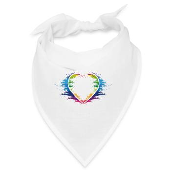 Regenbogen Herz - Bandana - Weiß - Vorne