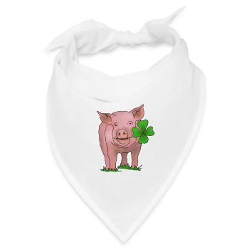 Glücksschwein - Bandana - Weiß - Vorne