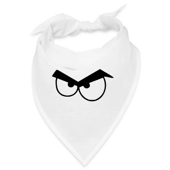 Wütende Augen mit Augenbrauen. - Bandana - Weiß - Vorne