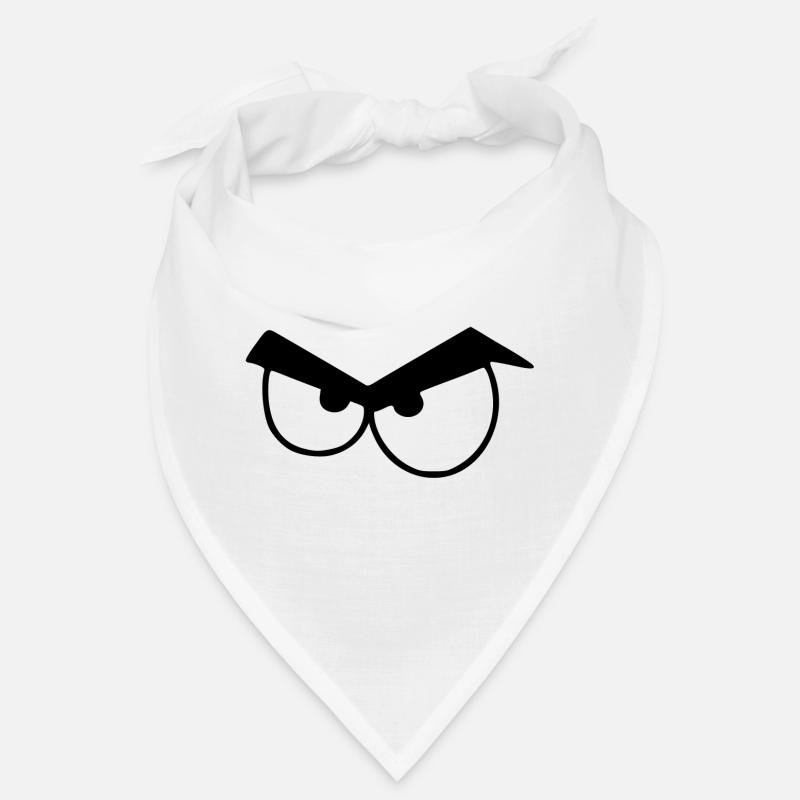 Angry eyes with eyebrows. Bandana