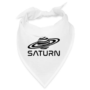 Schwarzer Saturn-Planet - Bandana - Weiß - Vorne