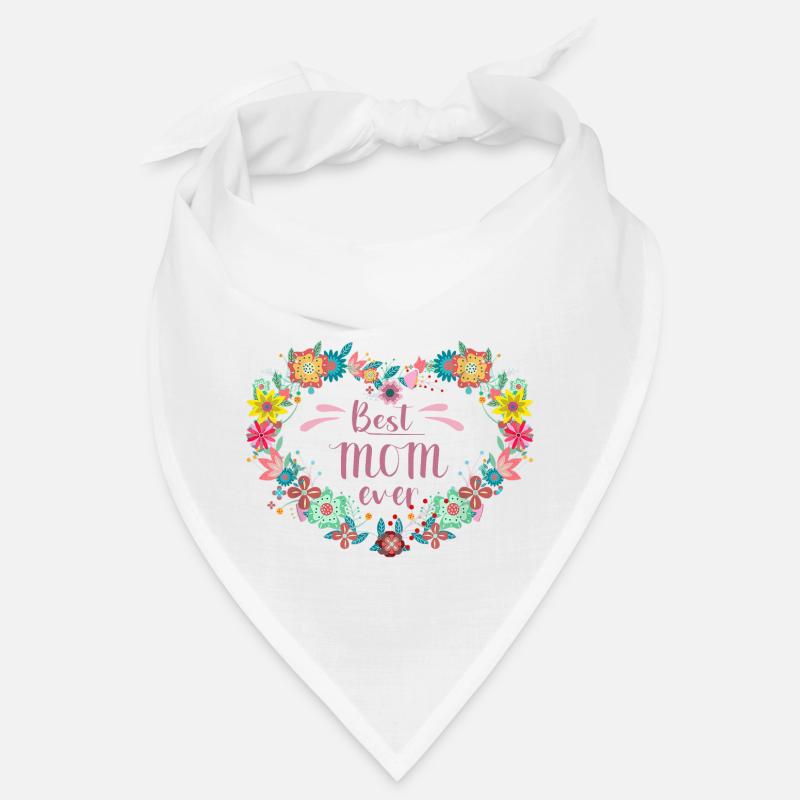 Best MOM ever Beste Mutter mit Herz aus Blumen Bandana