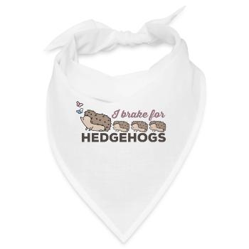 Ich bremse für Igel, für Igelliebhaber - Bandana - Weiß - Vorne