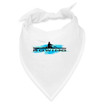 Rudern, Ruderer und Wasser - Bandana - Weiß - Vorne