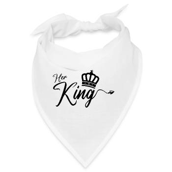 Her King King Queen Pärchenoutfit schwarz - Bandana - Weiß - Vorne