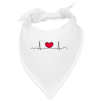 ekg herz - Bandana - Weiß - Vorne
