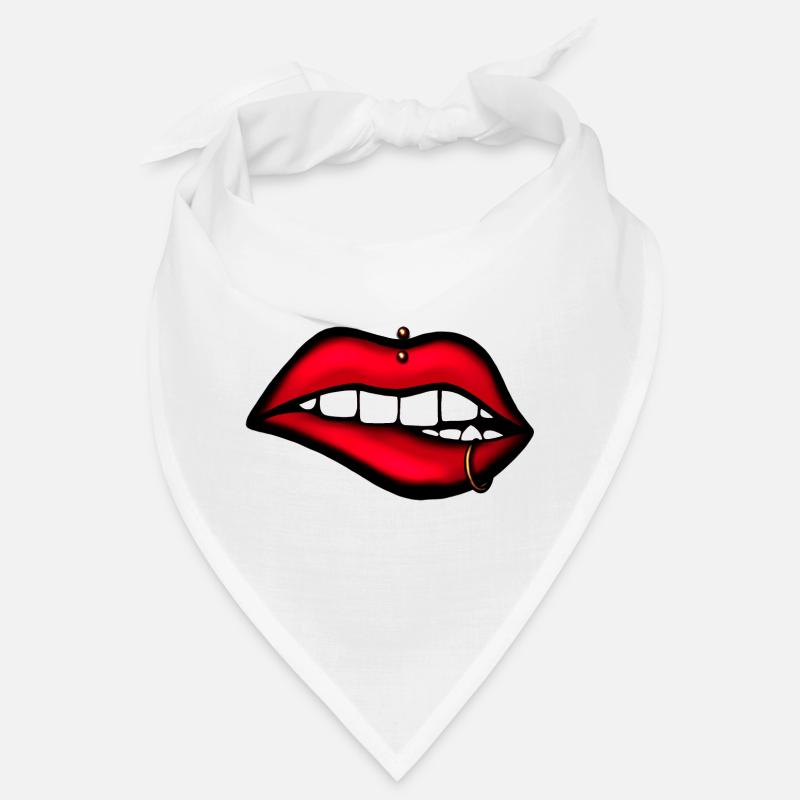 Lippen mit Piercing – Ästhetisches Design Bandana