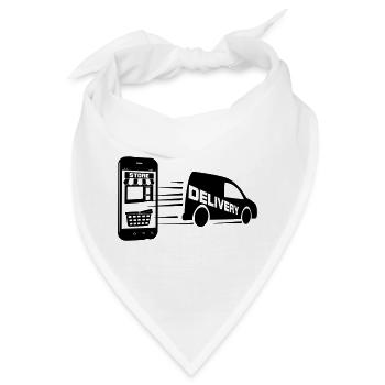 Online-Shopping und Autolieferung - Bandana - Weiß - Vorne