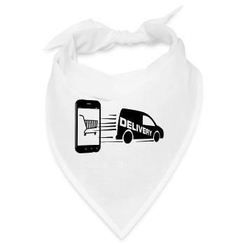 Online-Shopping und Lieferung - Bandana - Weiß - Vorne