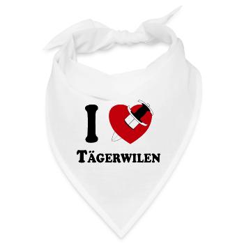 I Love Tägerwilen (schwarz mit Dolch durch Herz) - Bandana - Weiß - Vorne