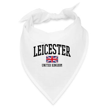 Leicester Flaggen-Shirt – UK Stadtmotiv - Bandana - Weiß - Vorne