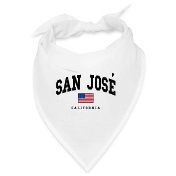 San José Kalifornien USA Flaggenmotiv - Bandana - Weiß - Vorne