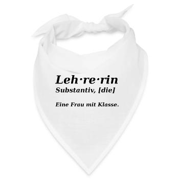 Lehrerin - Frau mit Klasse - Bandana - Weiß - Vorne