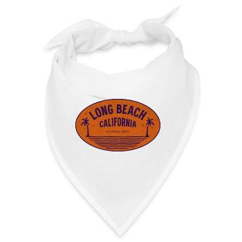 Long Beach Kalifornien Palmenstrand Vintage - Bandana - Weiß - Vorne