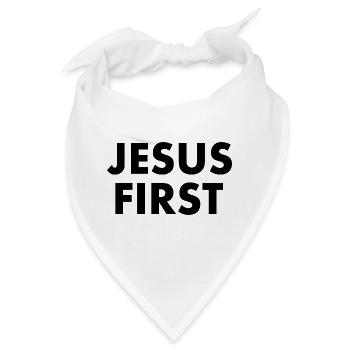 Jesus first - Bandana - Weiß - Vorne