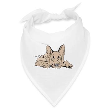 Schäferhund - Bandana - Weiß - Vorne