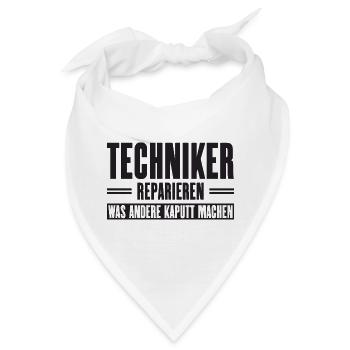 Servicetechniker Support Spruch für Handwerker - Bandana - Weiß - Vorne