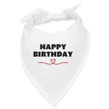 Happy Birthday - Bandana - Weiß - Vorne