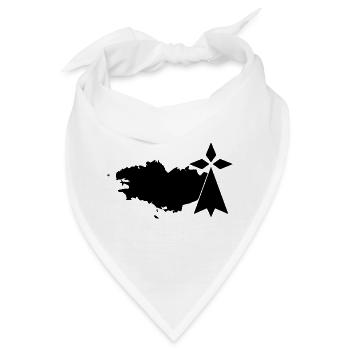 Schwarze Bretagne und Hermelin - Bandana - Weiß - Vorne