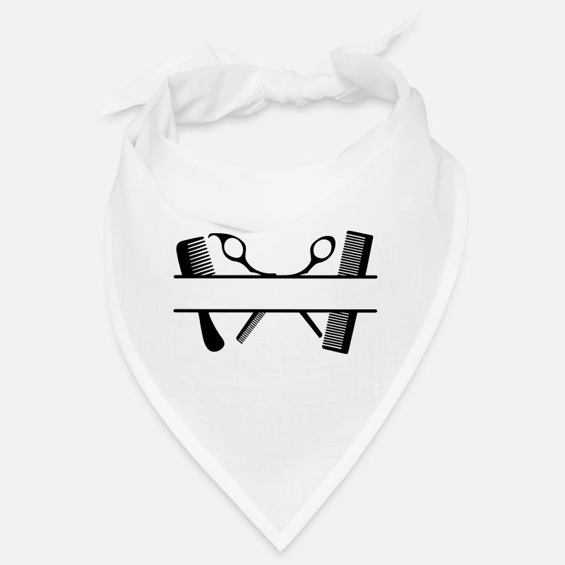 Zwei Kämme und Scheren Textbanner Bandana