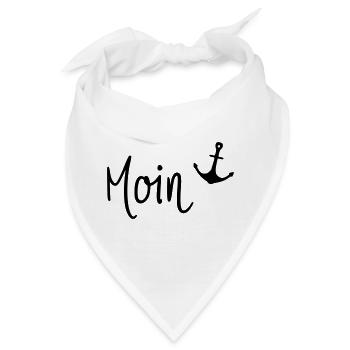 Moin mit Anker - Bandana - Weiß - Vorne