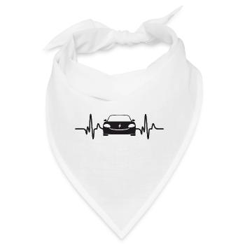 E-Auto Herzschlag Outfit für Auto Fans Heartbeat - Bandana - Weiß - Vorne