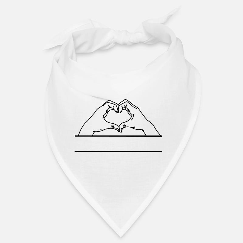 Geste de la main amour espace texte Bandana