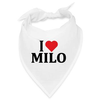 Ich liebe Milo T-Shirt Geschenkidee T-Shirt - Bandana - Weiß - Vorne