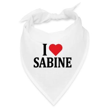 T-Shirt I love Sabine T-Shirt Geschenkidee - Bandana - Weiß - Vorne