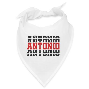 Antonio T-Shirt Geschenkidee gestapelter Text - Bandana - Weiß - Vorne