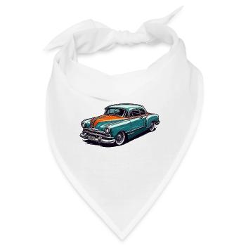 Auto / Fahrzeug / PKW / Mobil / Old Timer / fahren - Bandana - Weiß - Vorne