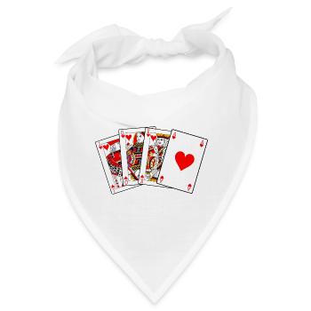 Bube Dame König Ass - Bandana - Weiß - Vorne