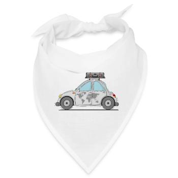 Auto mit Koffer Weltkarte Grau - Bandana - Weiß - Vorne