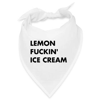 Zitronen Eis - schwarzer Schriftzug - Bandana - Weiß - Vorne