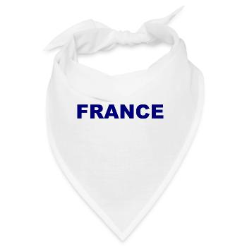France - Frankreich Schrift - Slogan - Bandana - Weiß - Vorne