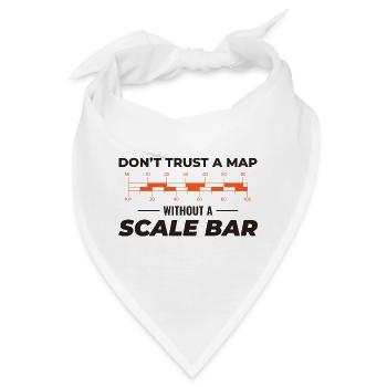 Karte Maßstab Balken GIS Kartografie Geograph Daten - Bandana - Weiß - Vorne